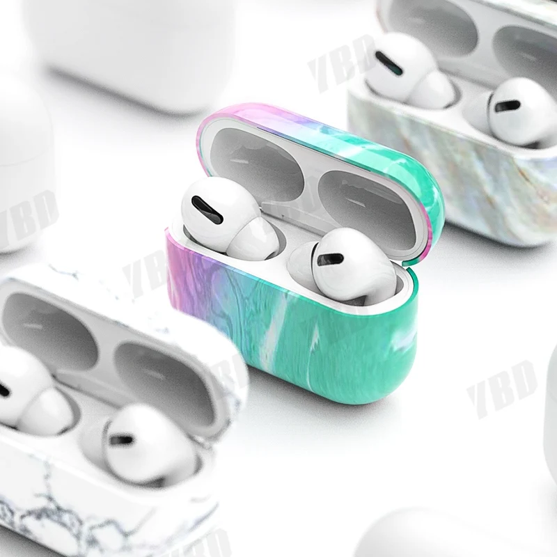 YBD роскошный чехол с мраморным рисунком для AirPods Pro цветной Apple Airpods Air Pods 3 Coque Funda
