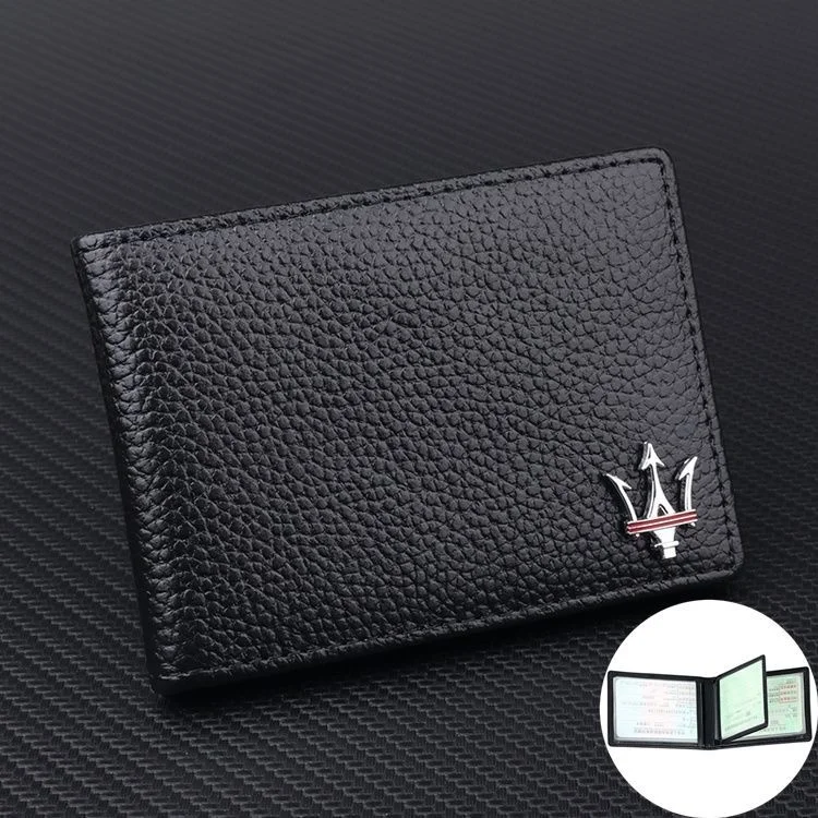 

Unisex Driver's License Leather Case Motor Vehicle Driving Credit Id Card Holder Tarjetero For Maserati Wallet Car Accessories