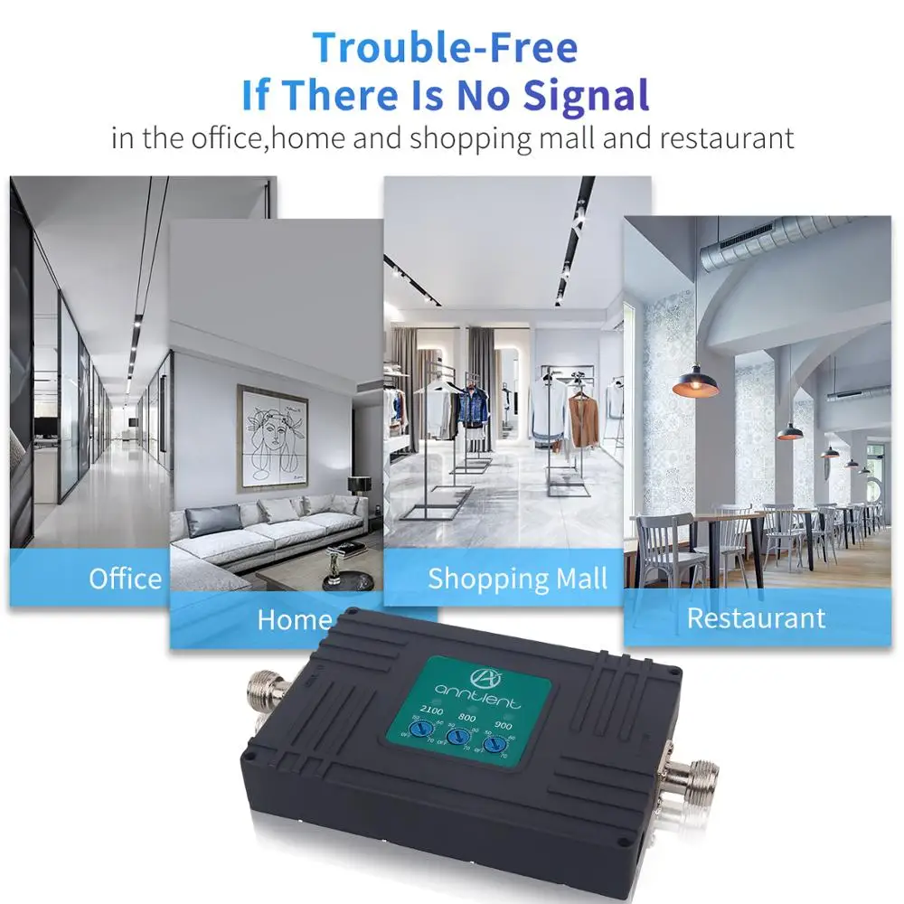 GSM Repeater 800/900/2100MHz Cellular Signal Booster 2G 3G UMTS Tri Band Mini Mobile Phone Amplifier Set | Мобильные телефоны и