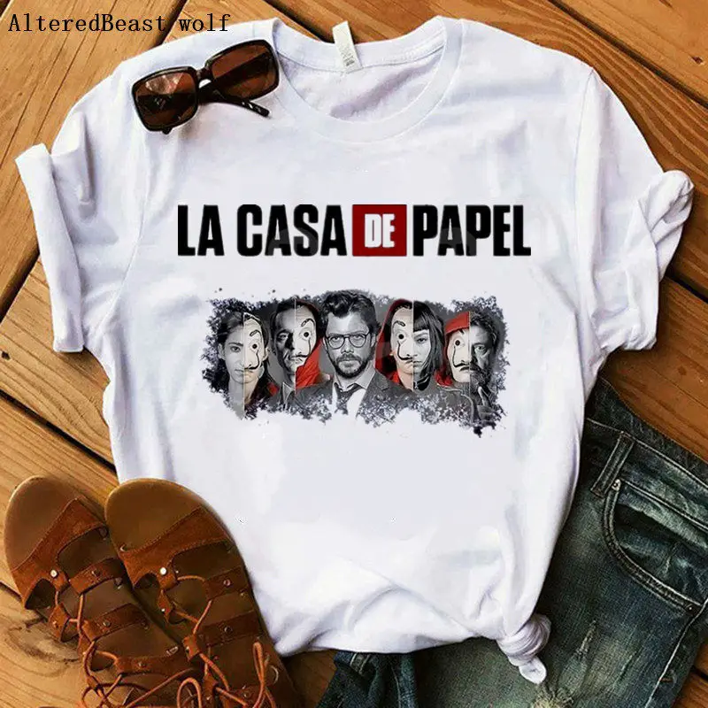 La Casa De Papel Футболка Harajuku/женские BELLA CIAO с буквенным принтом короткий рукав смешные