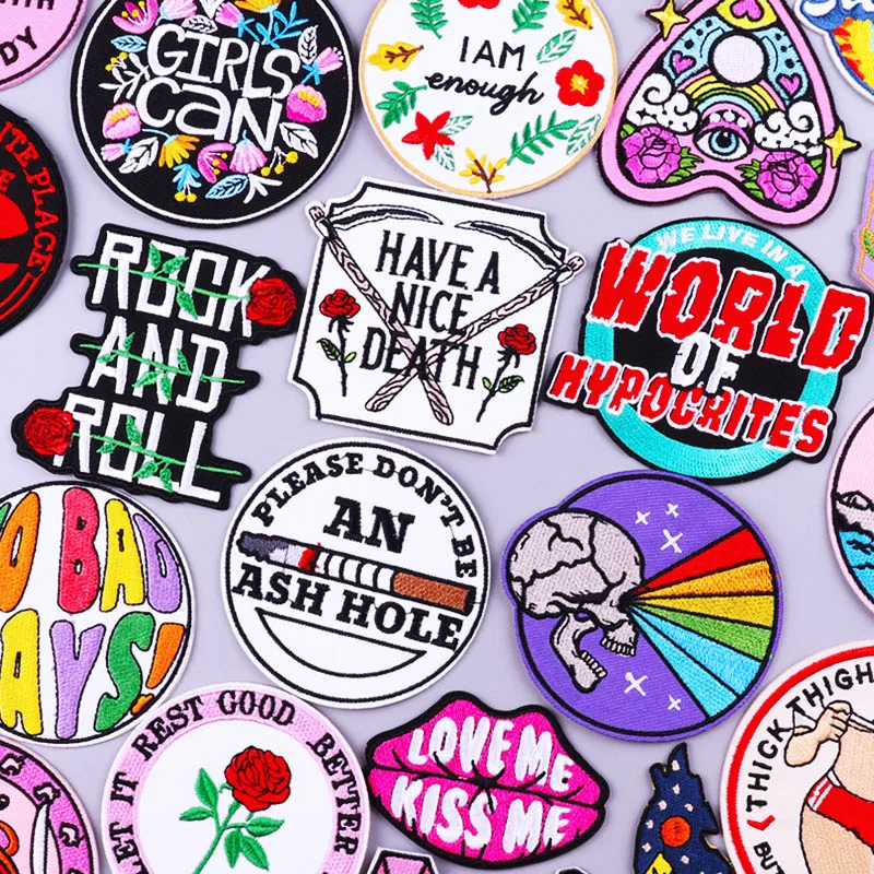 Мультяшная вышивка в виде букв розы нашивка на одежду самодельные наклейки для