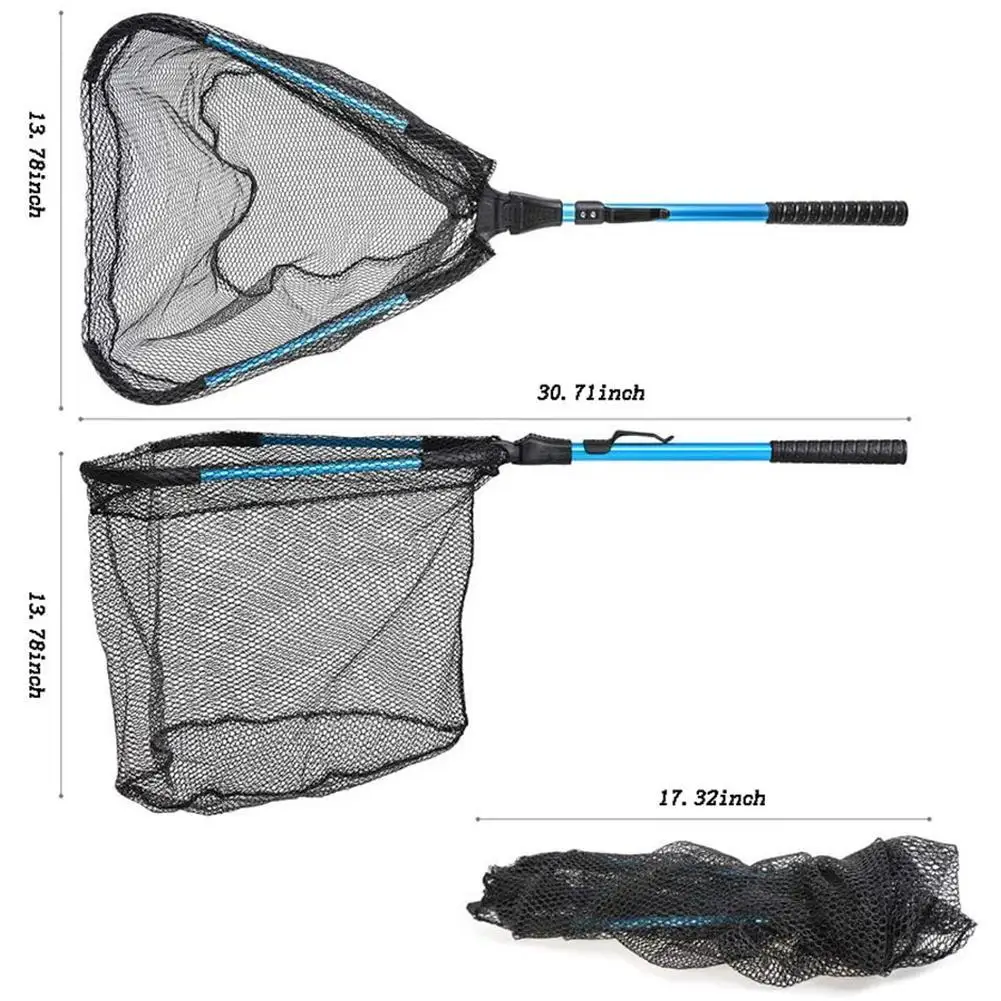 

Fishing Tackle Fishing Net Landing Folding Net With Fish Nylon Collapsible Release Pole For Bird Net Catch Fishing H6P2