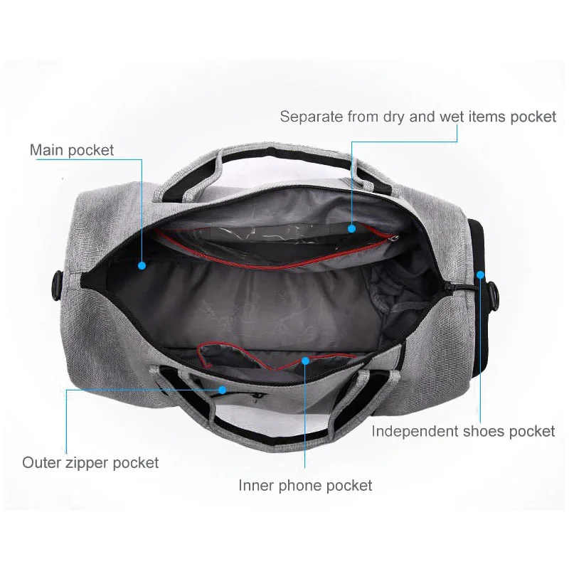 Многофункциональные дорожные сумки для мужчин портативные спортивные мешки