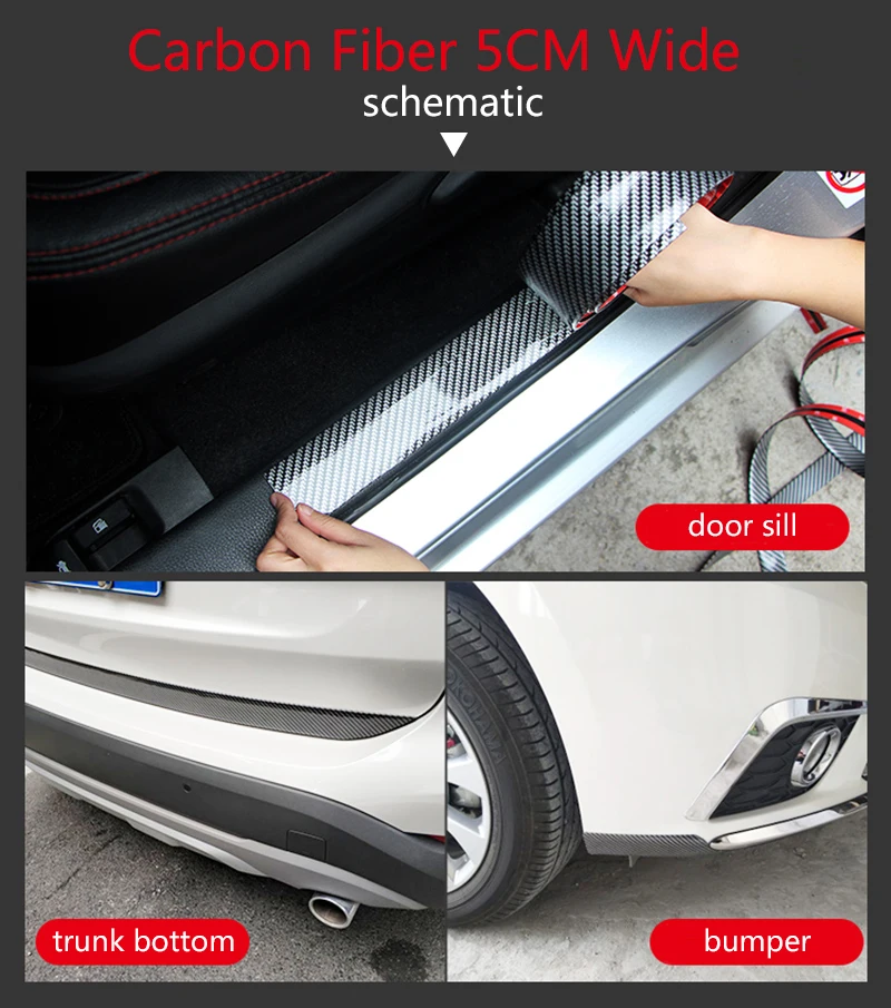 5D автомобильный Стайлинг защита дверной пластины наклейка из углеродного