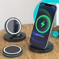 portable qi magnetic wireless charger stand for iphone 1313 pro1212 mini magnet fast charging 15w smart identification