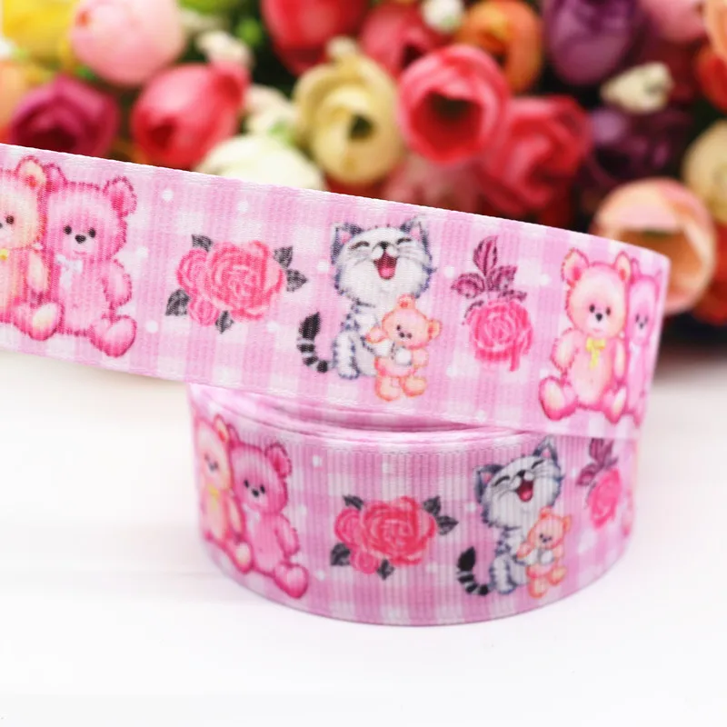 Ленты для волос с принтом цветов и животных 10 ярдов 1 дюйм 25 мм материалы ручной