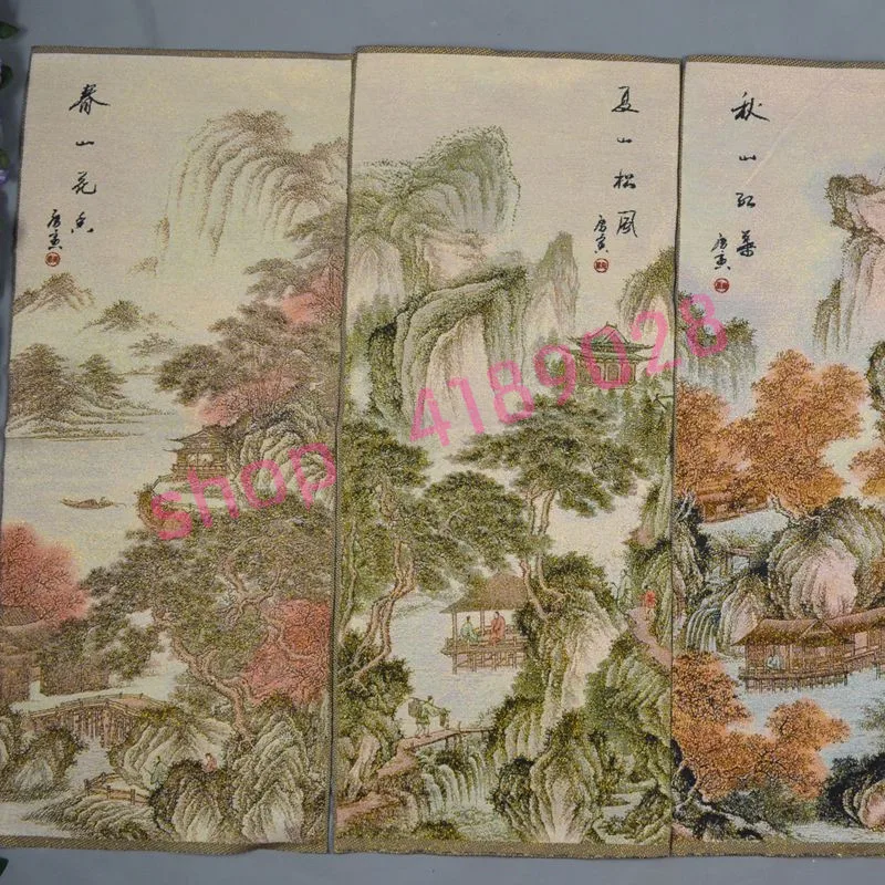 Парчовая ткань Tang Yin весна лето осень и зима четыре картины на экране коллекция