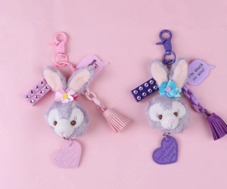 

Lovely little bunny Plush toys Cartoon rabbit ornament for bags Soft backpack keychain pendant High quality