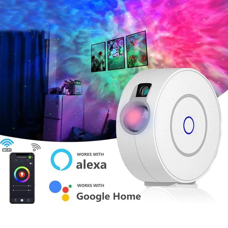 

zk20 Smart Star Projector WiFi Laser Starry Sky Projector Waving Led Colorful Car Home Atmosphere Light Wireless Control Alexa