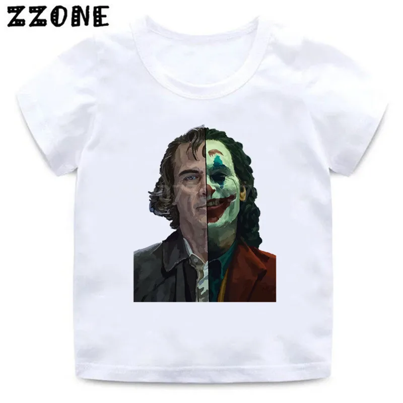Забавная футболка для мальчиков и девочек Джокер Хоакин Феникс Детская летняя
