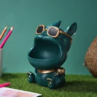 Статуэтка с большим ртом бульдога, Современная Статуэтка собаки из смолы, держатель для ключей, настольный органайзер, украшение для дома и комнаты