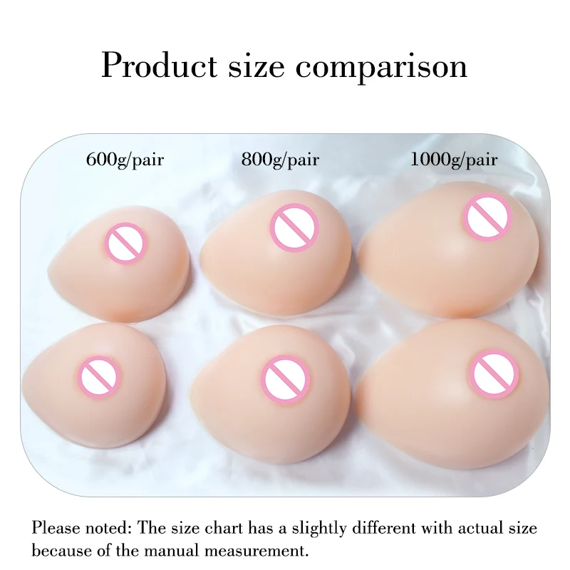ONEFENG Silicone Soft Breast Forms Comfortable Artificial Cross Dresser Boobs 500-1600g/pair |