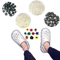 500pcs various sizes plastic buckles diy accessories black transparent buttons fit sandal shoes back buckle of shoe charms