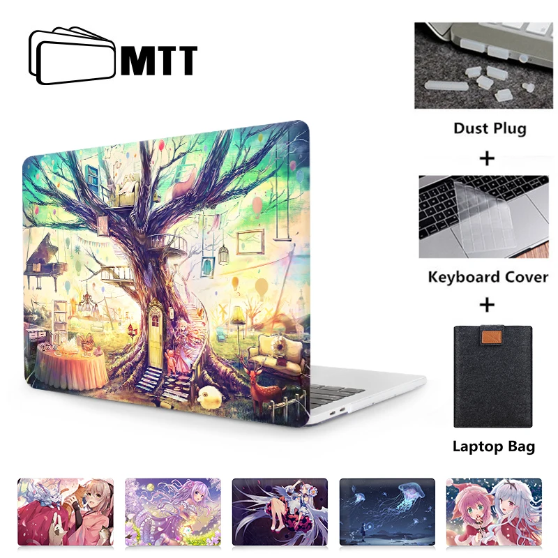 MTT милый чехол для ноутбука Macbook Air Pro retina 11, 12, 13, 15 дюймов с сенсорной панелью, мультяшный чехол с аниме, 13,3 дюймов, сумка для ноутбука