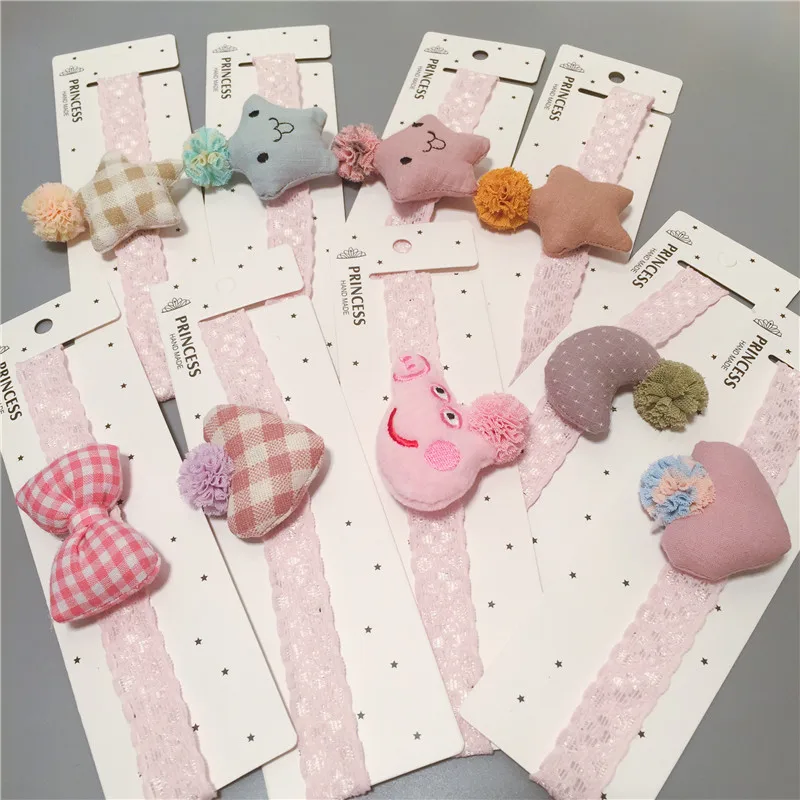 1 шт. кружевные повязки на голову с цветами для маленьких девочек аксессуары