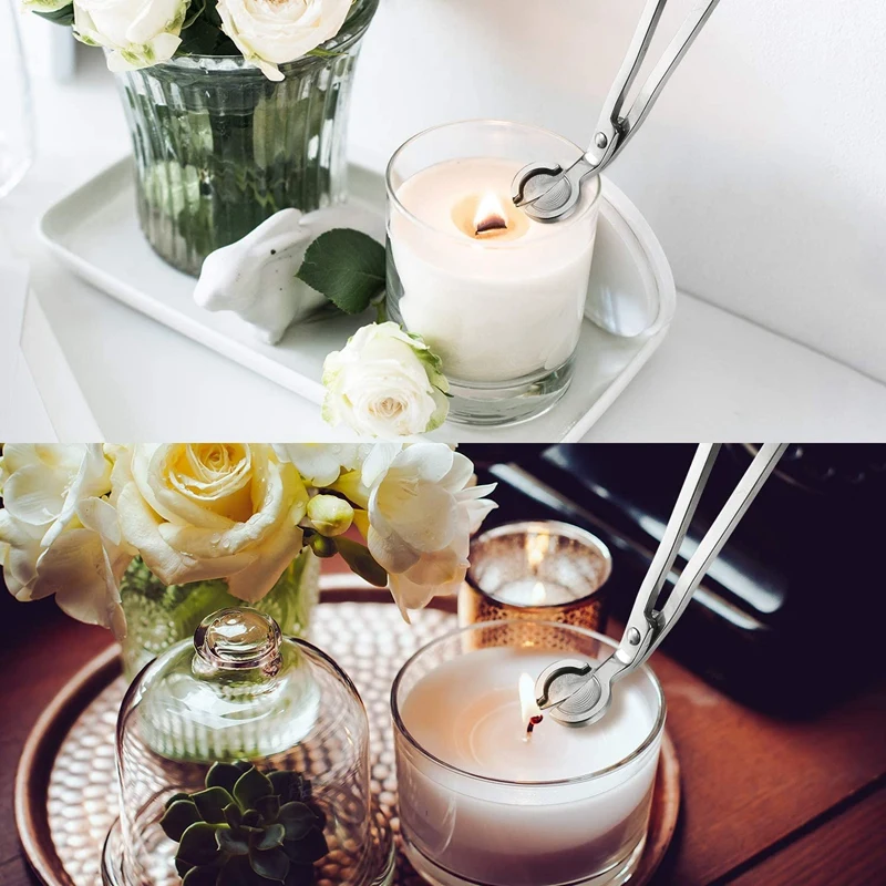 3Pcs Candle Wick Trimmer Clipper Cutter Scissor Tool(Silver) |