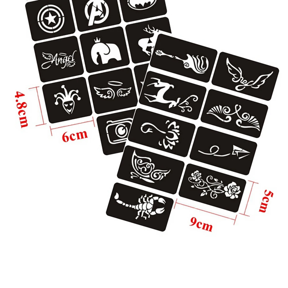 Аэрография блеск тату мультфильм татуировки трафарет женщина девочка дети для