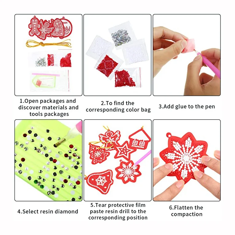 

Halloween DIY Diamond Painting Hanging Pendant 10pcs Diamond Painting Hanging Ornaments Gift Wrap Tags with Ropes for Halloween