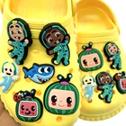 Лидер продаж, силиконовые подвески для обуви в виде арбуза из мультфильма, детская серия, пряжки для детей, подарки на вечеринку, украшение Кроксы, Тапочки