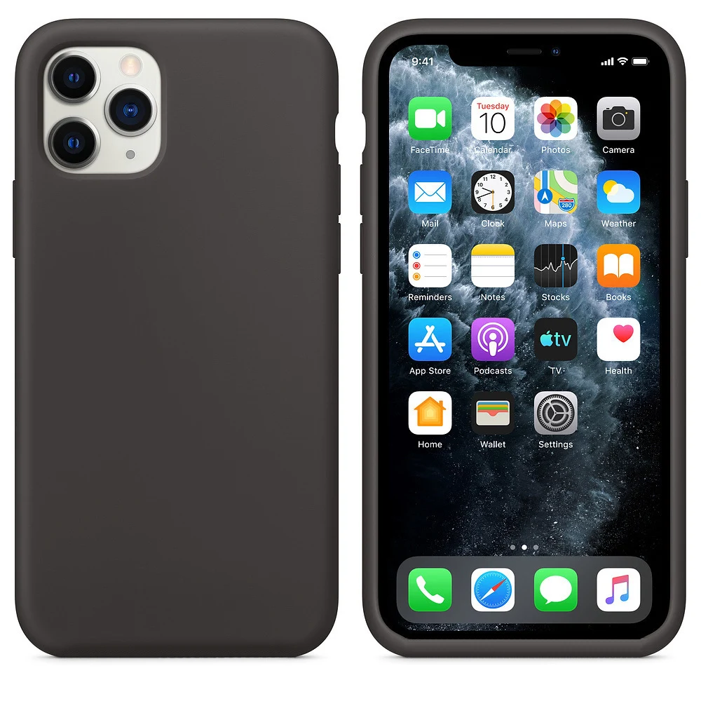 Черный Чехол для iPhone 11 Pro Max 6 S 6 S 7 8 Plus X R XR XS Max чехол мягкий жидкий силиконовый роскошный милый чехол для iPhone11 11Pro - Цвет: Черный