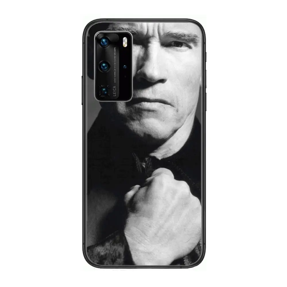

schwarzenegger muscle Phone Case For Huawei P 40 30 20 10 9 8 Lite E Pro Plus Black Etui Coque Painting Hoesjes comic fashion