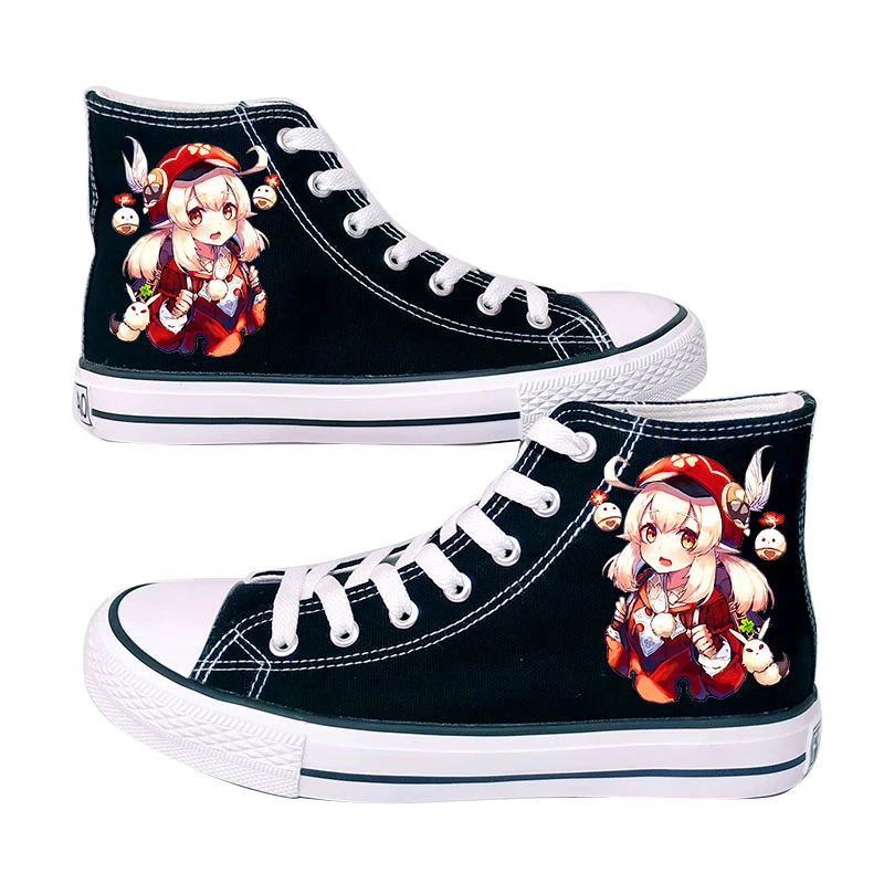 

Высокие туфли для косплея Game Genshin Impact Klee, повседневная женская обувь для девочек, холщовые туфли на шнуровке, обувь на низкой платформе для м...