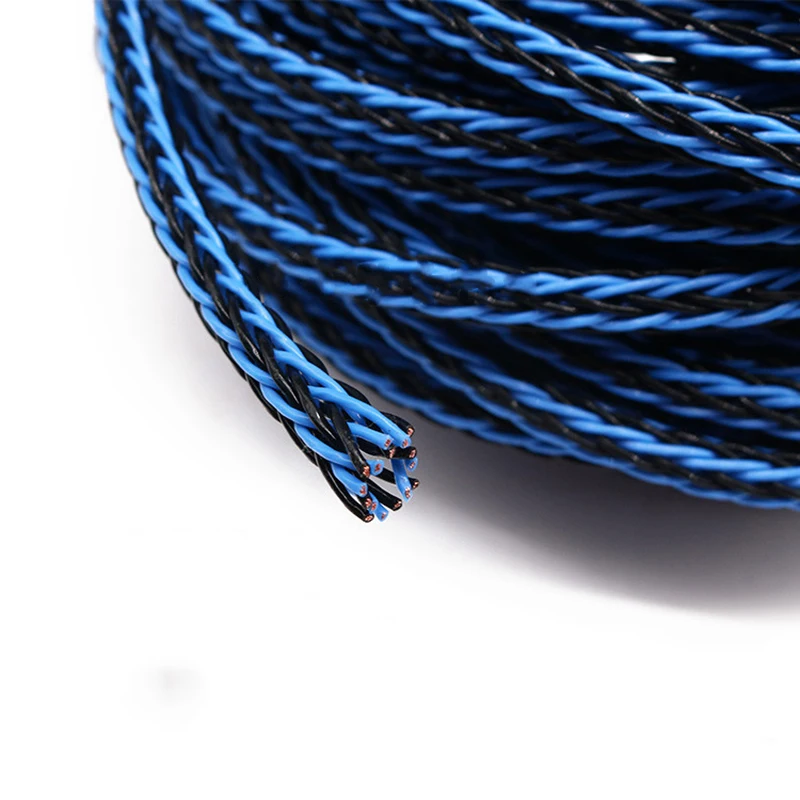 Синий 8 ядерный твист кабель 8TC медный провод OCC для Hi Fi аудио динамика усилитель