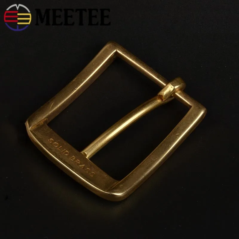 Meetee цельная латунная металлическая пряжка для ремня для мужчин и женщин, пряжка для ремня 37-38 мм, аксессуары для самостоятельного изготовления кожаных джинсов