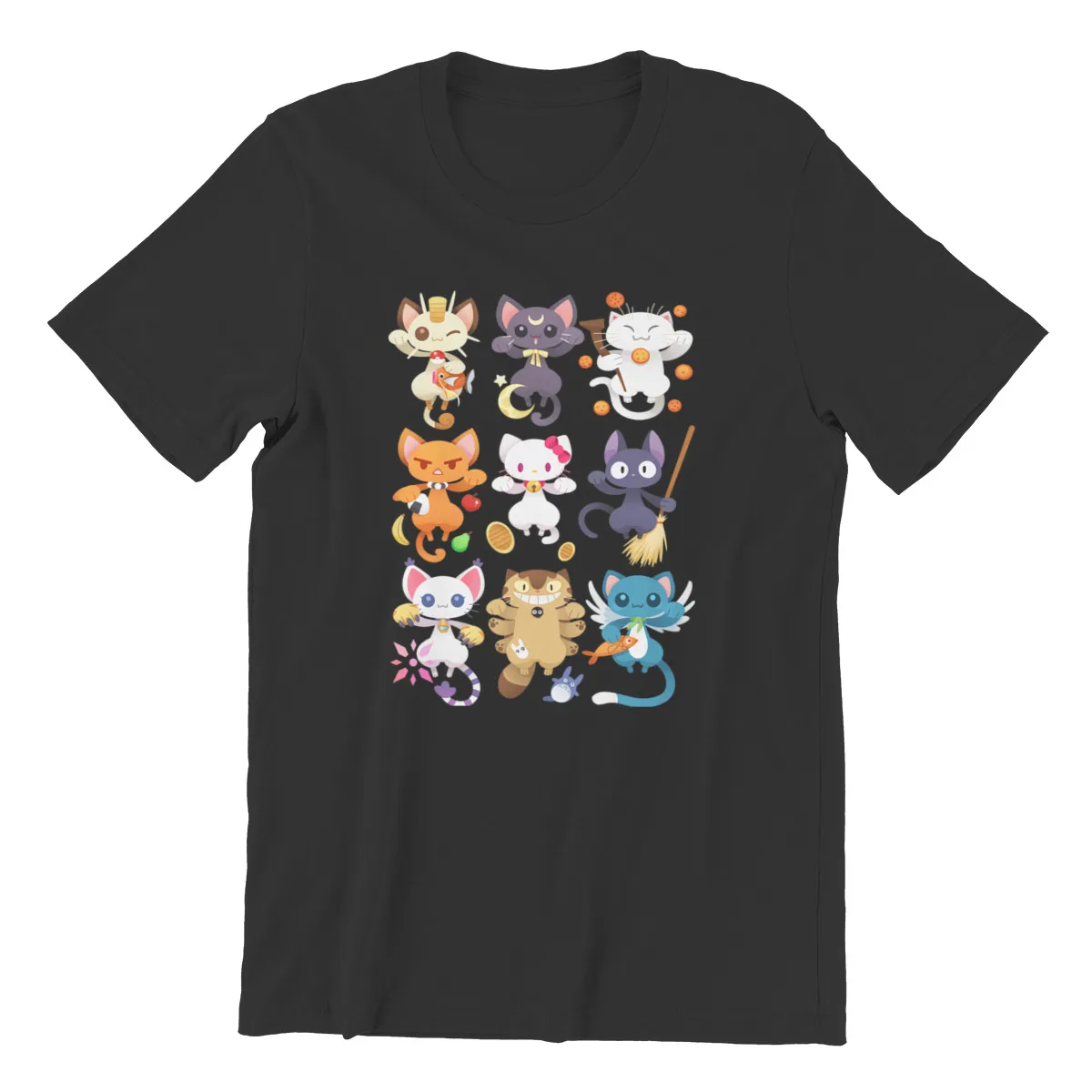 

Men's T-shirt Maneki Neko Print Games Kawaii Men Clothing Men Cotton Tshirt Tees Tops Harajuku Streetwear