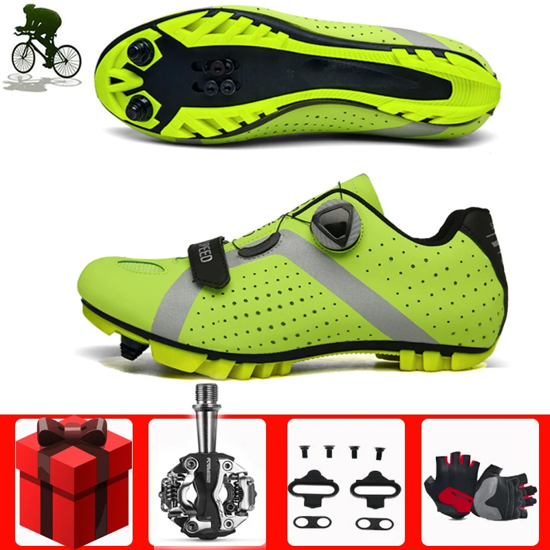 

Sapatilha Ciclismo Mtb Cycling Shoes Racing Bicycle Women Sneakers Men Cleat Women Dirt Mountain Bike Spd Green Zapatillas
