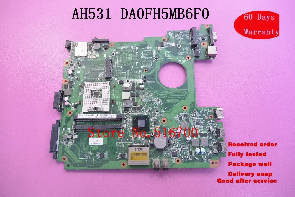 Оригинальная материнская плата для Fujitsu Lifebook AH531 HM65 ноутбука DA0FH5MB6F0 100% идеальная