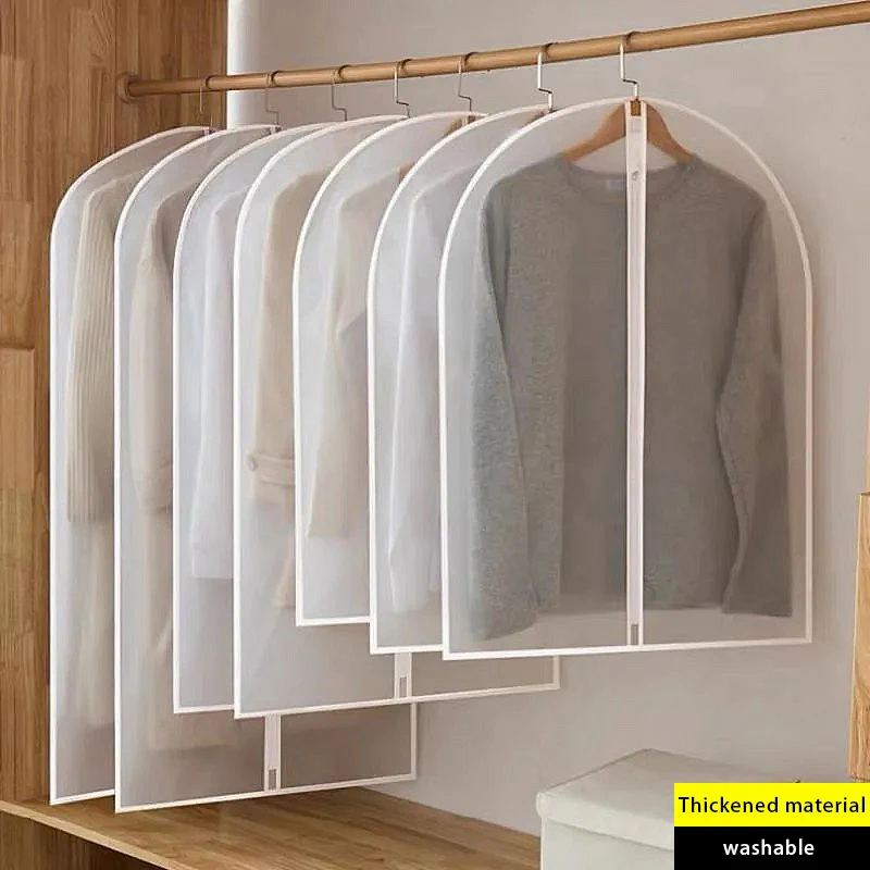 

5/10PCS Translucent Clothes Dress Clothes Suit Coat Dust Cover Home Foldable Storage Bag Wardrobe Hanging Clothing Organizer