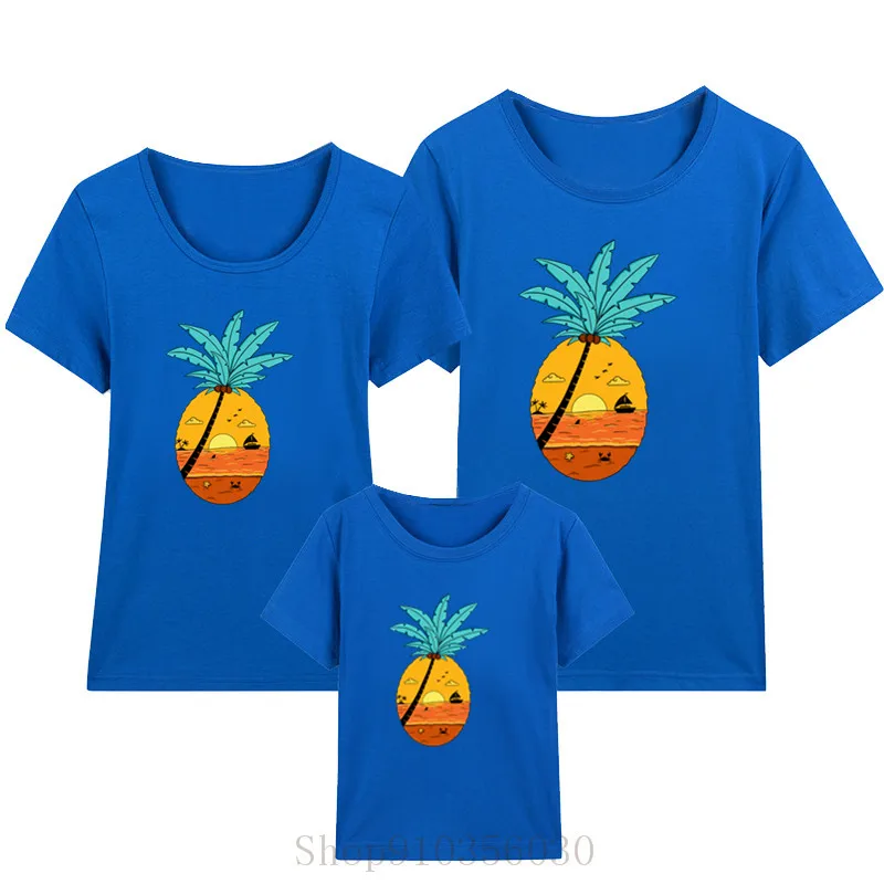 Платье для мамы и дочки с принтом ананаса лето закат Калифорния детская одежда