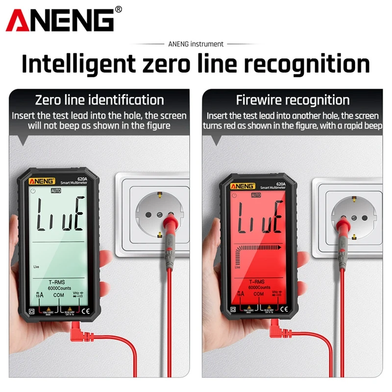 

ANENG 620A Digital Smart Transistor Testers 6000 Counts True RMS Auto