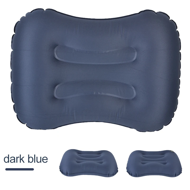Dark blue Уличная дорожная ТПУ надувная подушка под поясницу Подушка Сверхлегкая портативная надувная подушка воздушная амортизация для путешествий на открытом воздухе мягкая - Цвет: Dark blue