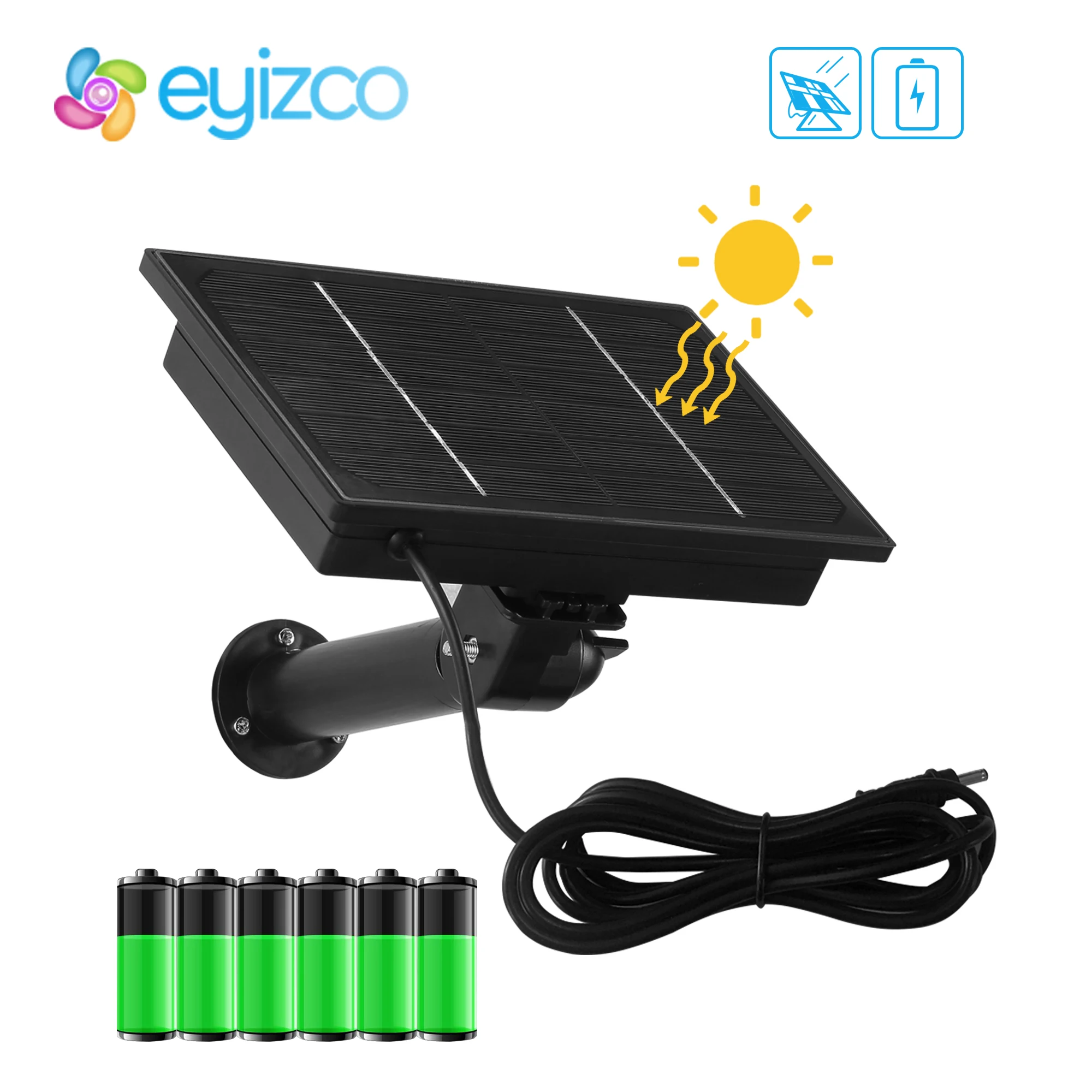 

4W Waterproof Solar Panel Built-in 18650 Battery Outdoor 2m Cable Charged USB 5V 12V Powered For Security WIFI Camera 4G Router