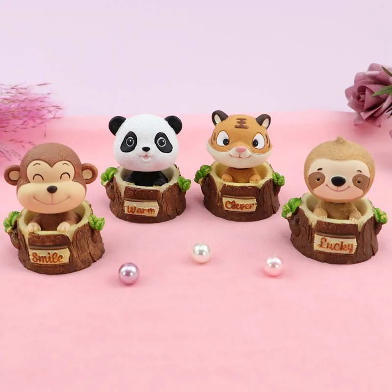 Игрушки с качающейся головой, украшения для автомобиля, куклы с кивком, милая мультяшная голова животного, милая машина, декор приборной панели, авто