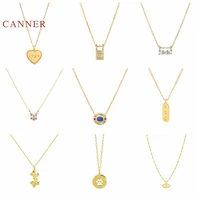 canner necklace for women real 925 sterling silver eye animal paw print love jewelry charming pendant chain 18k choker bijoux
