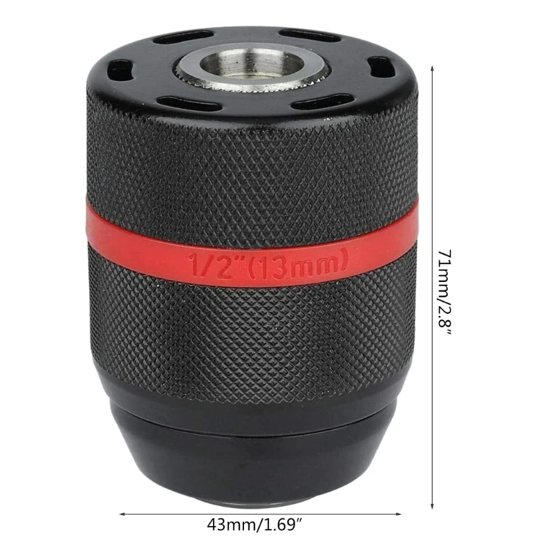 

H056 Black+ Red Quick Change Adapter Keyless Drill Chuck Heavy Duty Drill Chuck