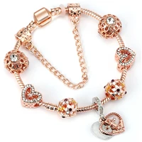 2021 spring and summer new diy anchor flower rose gold snake bone chain charm women bracelet brand jewelry direct shipment