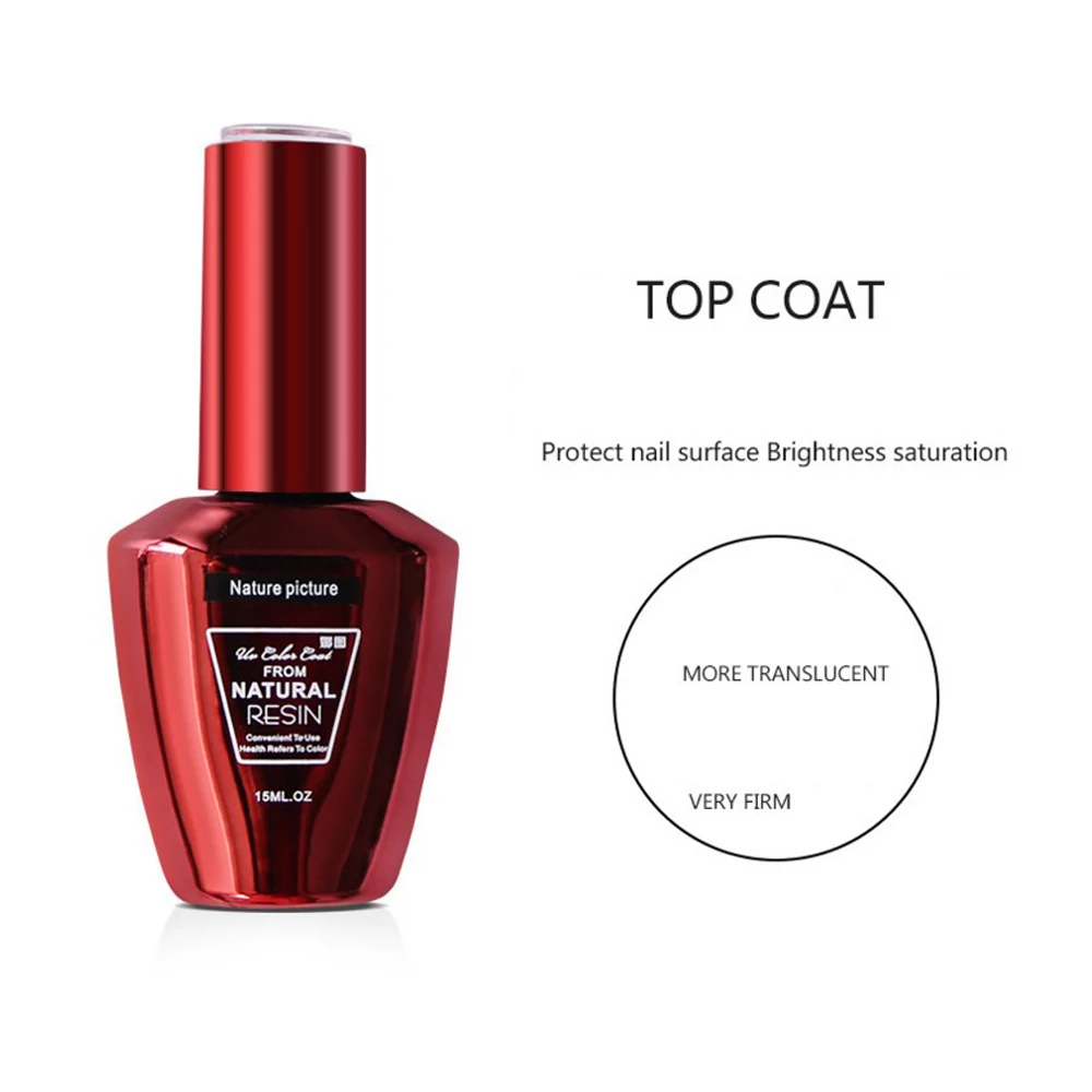 TOP COAT 15ML Серия красное вино 7,3 мл/15 мл УФ гель лак для ногтей светодиодный цветной гель для ногтей Полупостоянный гель лак для ногтей - Цвет: TOP COAT 15ML