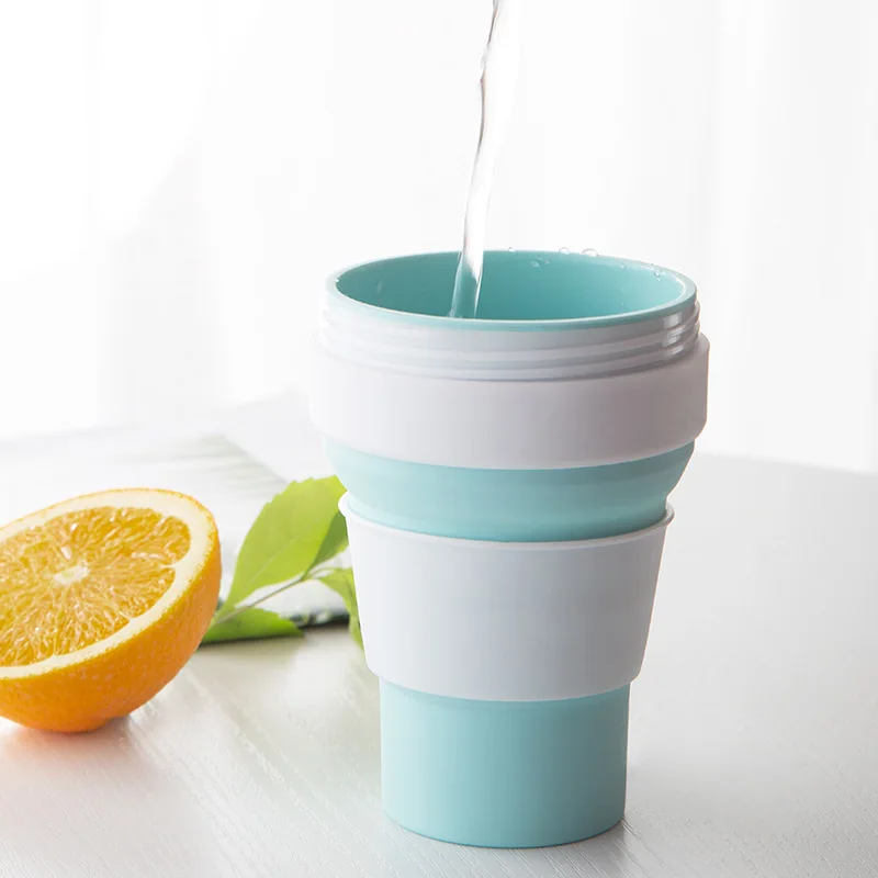 

1Pcs 355ML Collapsible Portable Silicone Folding Tea Coffee Cups with Lid Eco Friendly Cup Outdoors Tour Travel Drinking Mug
