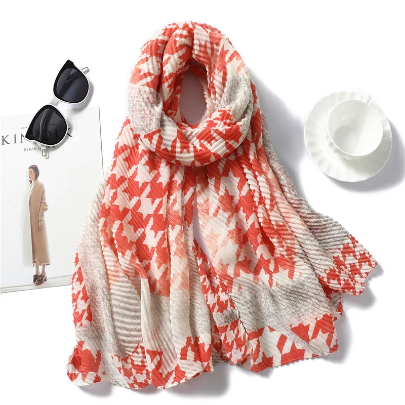 

Корейский вариант новой литературной и художественной милой дикой завитой шарф Дамская твидовая Складная шаль из хлопка и льна