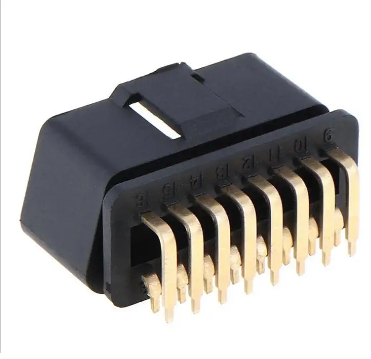 OBD2 16pin штекер соединитель 90 градусов розетка игла заглушка OBDii Автомобильный диагностический интерфейс