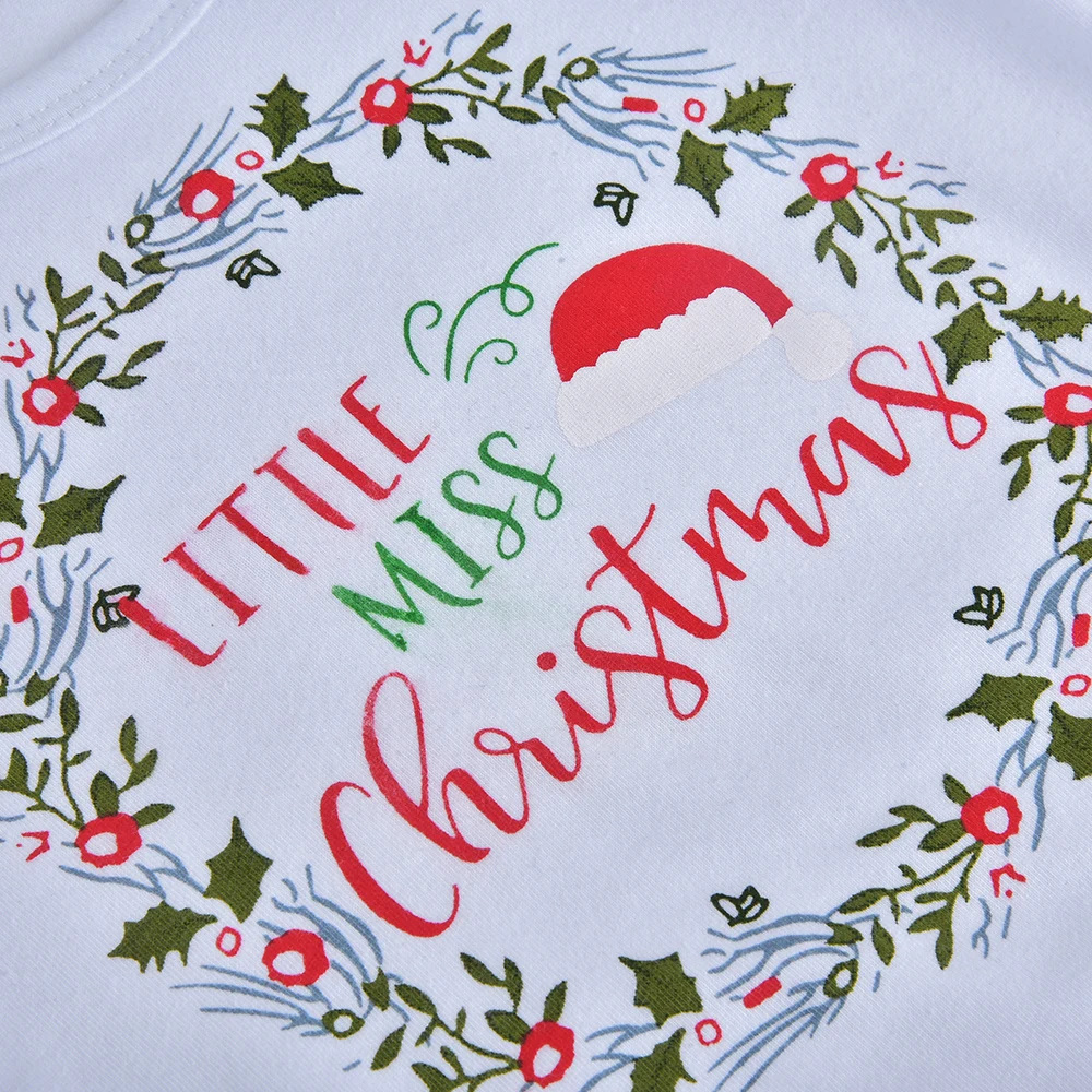 Рождественский комплект одежды для маленьких девочек из 4 предметов боди с