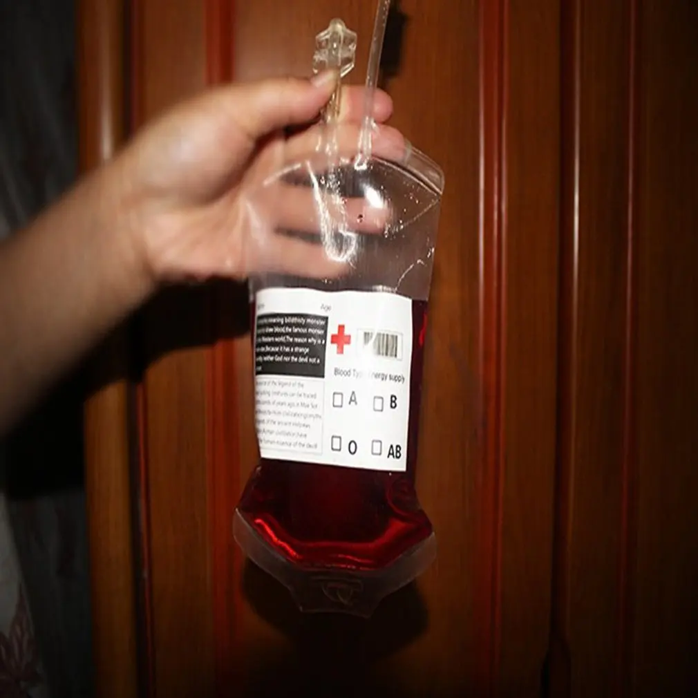 

380ml DIY Blood Bag Reusable Blood Energy Drink Bag Concentrated Juice Energy Pack Halloween Pouch Props Vampire Cosplay