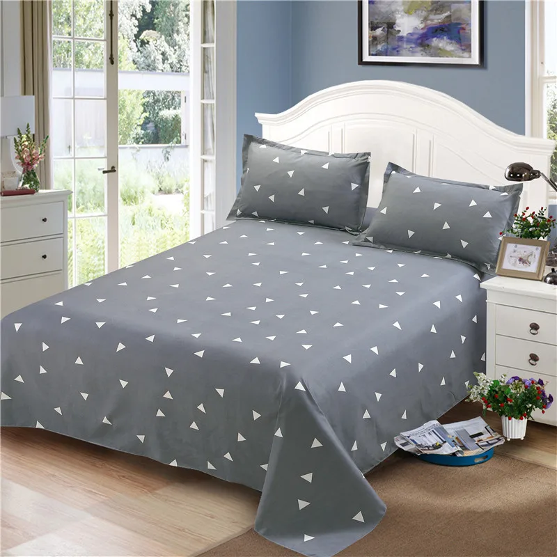 

1 Piece 100% Cotton Geometric Flat Sheet For Children Adults Single Double Bed Flat Bedsheets XF631-24