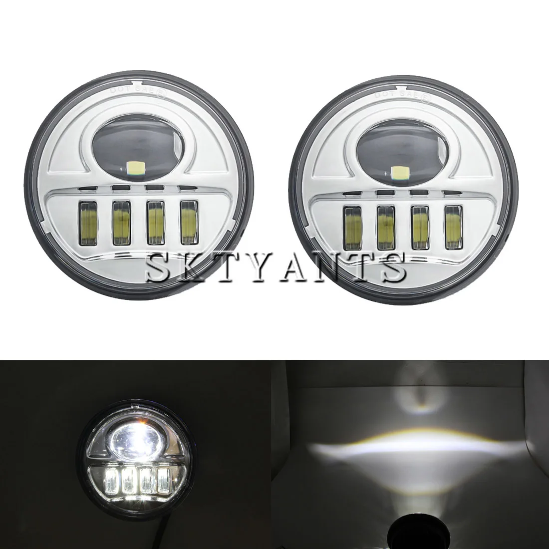 1 пара мотоциклы 4-1/2 &quot4 5&quot дюймовый светодиодный туман светильник ближнего