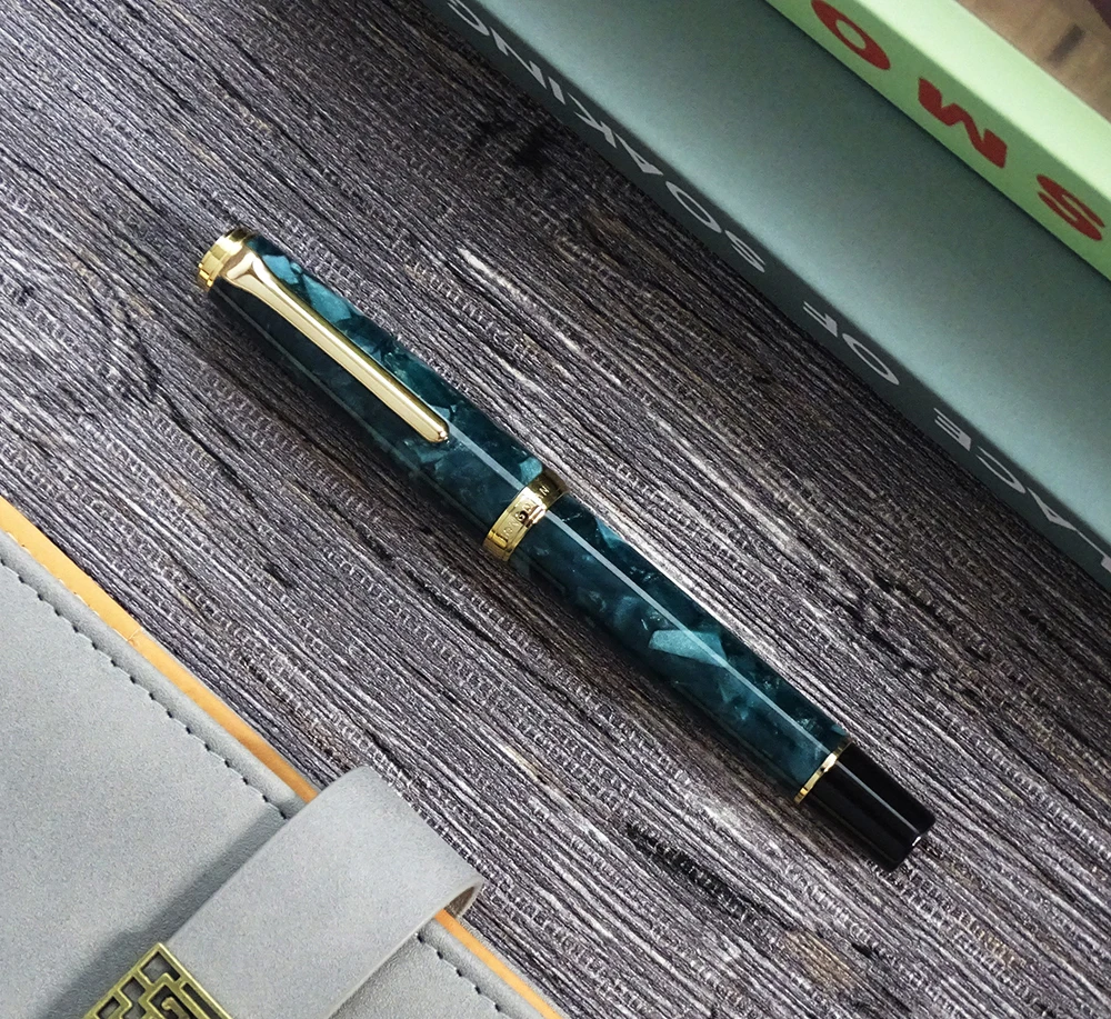 Перьевая ручка Hongdian 960 Акриловая смола чернильная темно-зеленая Nib для бизнеса