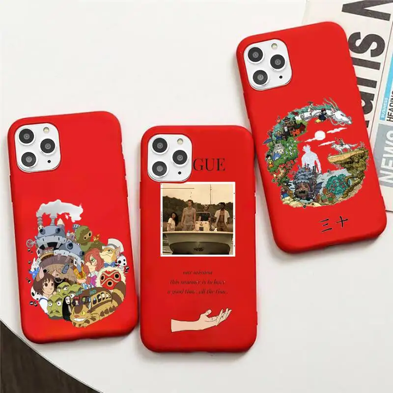 

Spirited Away Phone Case Candy Color for iPhone 6 6S 7 8 11 12 XS X SE 2020 XR mini pro Plus MAX mobile bags Anime Cartoon Capa
